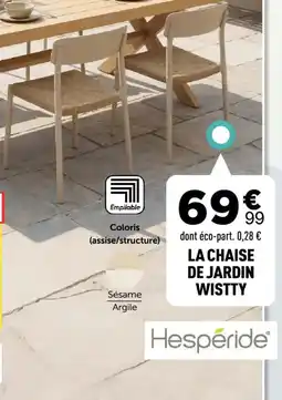 Centrakor Hespéride la chaise de jardin wistty offre