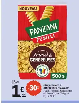 E.Leclerc Express PANZANI Pâtes fermes & généreuses offre