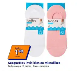 Action Socquettes invisibles en microfibre offre