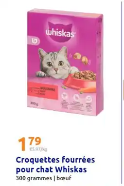 Action WHISKAS Croquettes fourrées pour chat offre