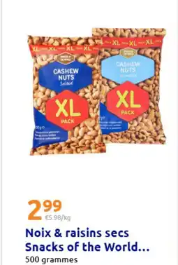 Action Noix & raisins secs Snacks of the World offre