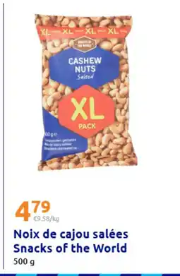 Action Noix de cajou salées Snacks of the World offre