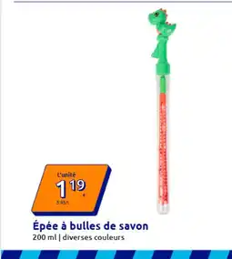 Action Épée à bulles de savon offre
