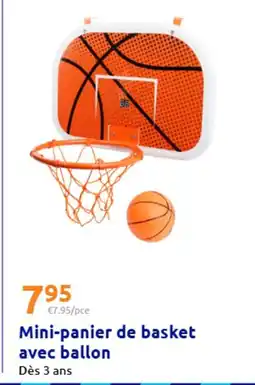 Action Mini-panier de basket avec ballon offre