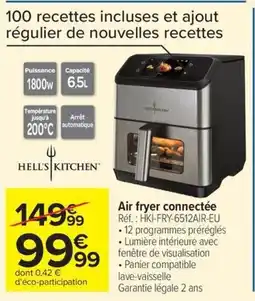 Carrefour HELL'S KITCHEN Air fryer connectée offre