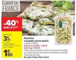 Carrefour Flam'Fine courgette chèvre basilic offre