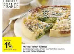 Carrefour Quiche saumon épinards offre