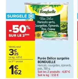 Carrefour BONDUELLE Purée Délice surgelée offre