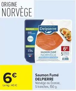 Carrefour DELPIERRE Saumon Fumé offre