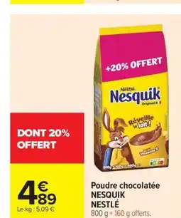 Carrefour NESQUIK NESTLÉ Poudre chocolatée offre