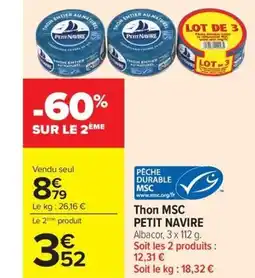 Carrefour PET NAVIRE Thon MSC offre