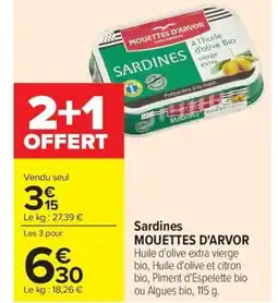 Carrefour MOUETTES D'ARVOR Sardines offre