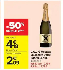 Carrefour IRRIVERENTE D.O.C.G Moscato Spumante Dolce offre