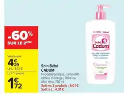Carrefour CADUM Soin Bébé offre