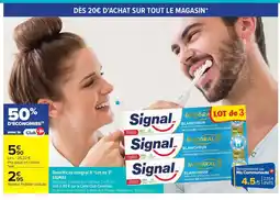 Carrefour SIGNAL Dentifrices intégral 8 Lot de 3 offre