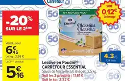 Carrefour CARREFOUR ESSENTIAL Lessive en Poudre offre