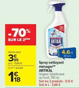 Carrefour ANTIKAL Spray nettoyant ménager offre
