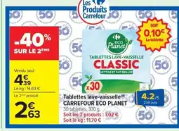 Carrefour CARREFOUR ECO PLANE Tablettes lave-vaisselle offre