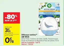 Carrefour AIR WICK Diffuseur continu offre