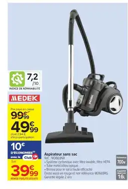 Carrefour MEDEK Aspirateur sans sac offre