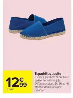 Carrefour TEX Espadrilles adulte offre