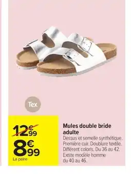 Carrefour TEX Mules double bride adulte offre