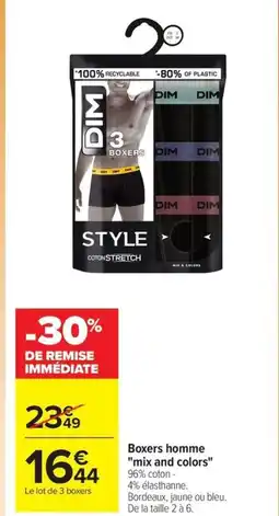 Carrefour Boxers homme mix and colors offre