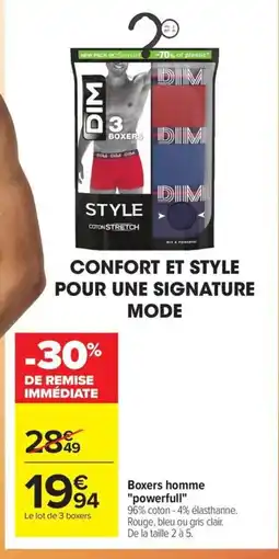 Carrefour Boxers homme powerfull offre