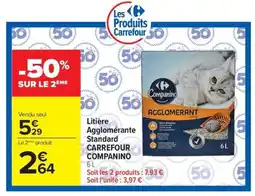 Carrefour CARREFOUR COMPANINO Litière Agglomérante Standard offre