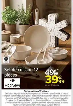 Carrefour HOME Set de cuisson 12 pièces offre