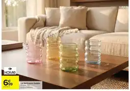 Carrefour HOME Lot de 4 verres bubble offre