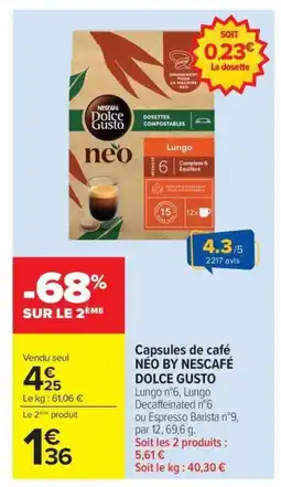 Carrefour NÉO BY NESCAFÉ DOLCE GUSTO Capsules de café offre