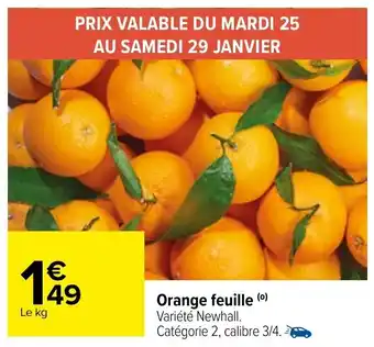 Carrefour Orange feuille offre