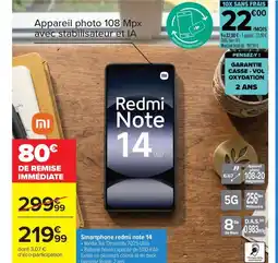 Carrefour Smartphone redmi note 14 offre