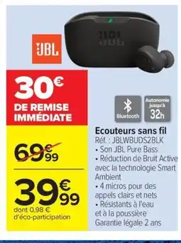 Carrefour JBL Ecouteurs sans fil offre