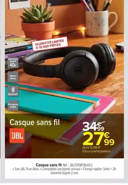 Carrefour JBL Casque sans fil offre