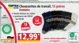 Norma TOPTEX Chaussettes de travail, 15 paires homme offre