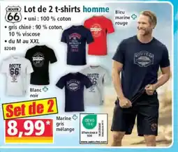 Norma ROUTH Lot de 2 t-shirts homme offre