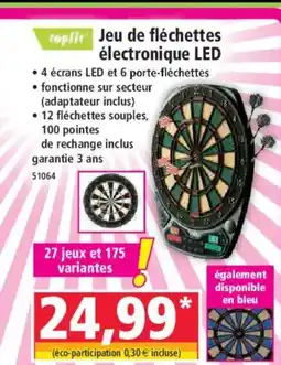 Norma TOPLIFE Jeu de fléchettes électronique LED offre