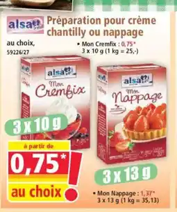 Norma ALSA Préparation pour crème chantilly ou nappage offre