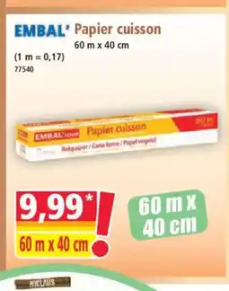 Norma EMBAL' Papier cuisson offre