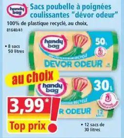 Norma HANDY BAG Sacs poubelle à poignées bag coulissantes dévor odeur offre
