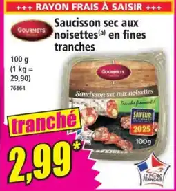 Norma GOURMETS Saucisson sec aux noisettes en fines tranches offre