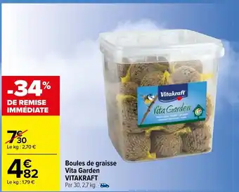 Carrefour Boules de graisse Vita Garden Vitakraft offre