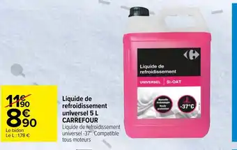 Carrefour Liquide de refroidissement universel 5 L Carrefour offre