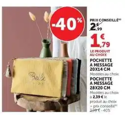 Hyper U POCHETTE A MESSAGE offre