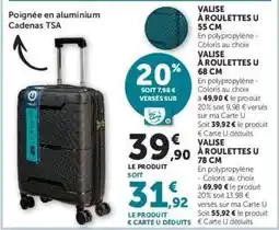 Hyper U Valise à roulettes U 55 cm offre