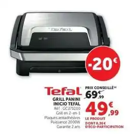 Hyper U GRILL PANINI INICIO TEFAL offre