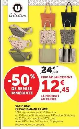 Hyper U SAC CABAS OU SAC BANANE FEMME offre