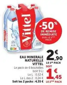 Hyper U Eau Minérale Naturelle Vittel offre